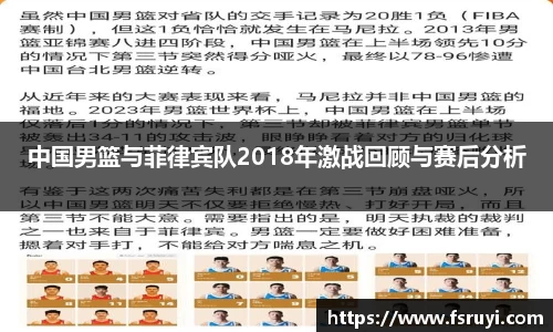中国男篮与菲律宾队2018年激战回顾与赛后分析